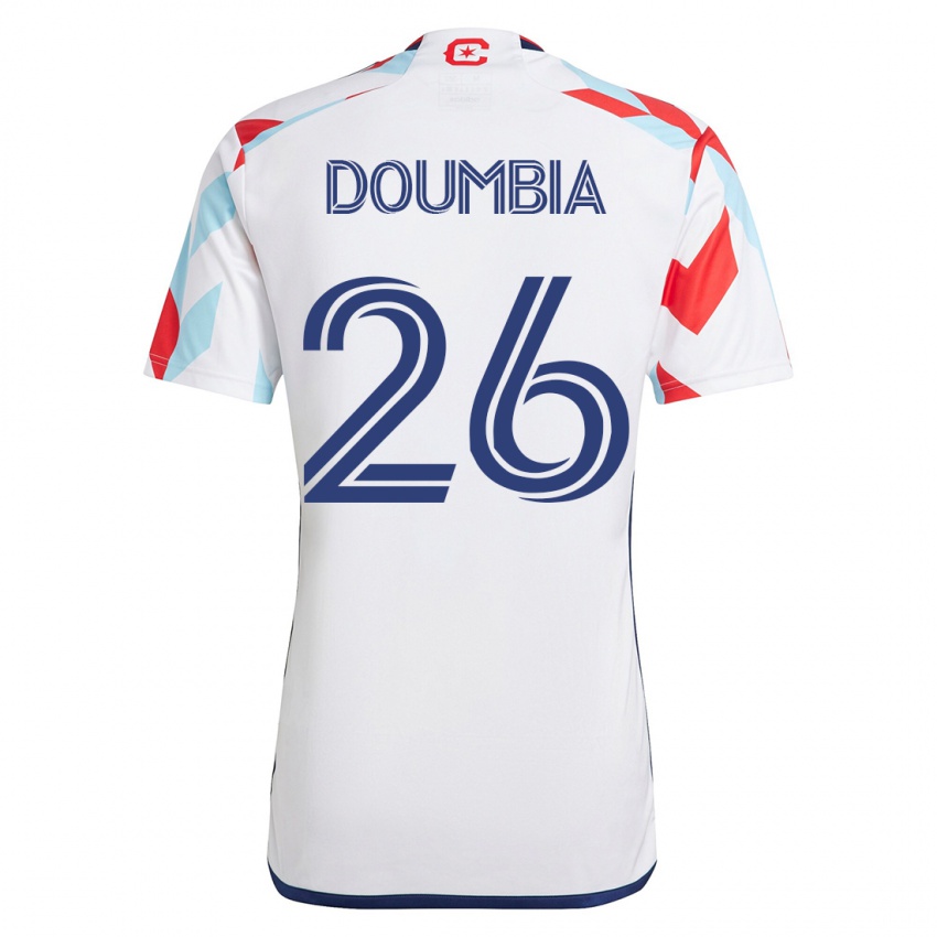 Hombre Camiseta Ousmane Doumbia #26 Blanco Azul 2ª Equipación 2023/24 La Camisa Perú