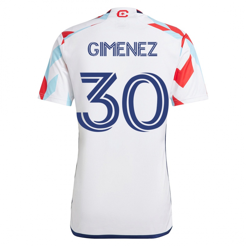 Hombre Camiseta Gastón Giménez #30 Blanco Azul 2ª Equipación 2023/24 La Camisa Perú
