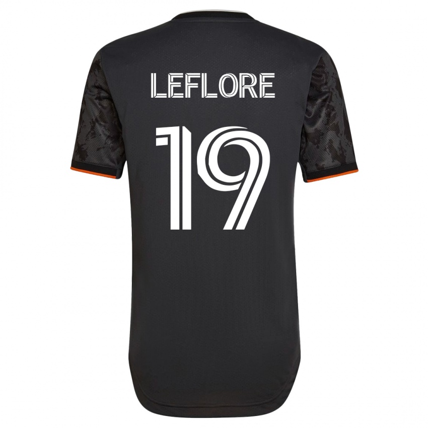 Hombre Camiseta Isaiah Leflore #19 Negro 2ª Equipación 2023/24 La Camisa Perú