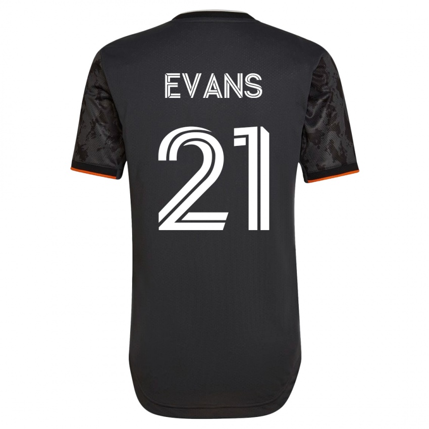 Hombre Camiseta Jacob Evans #21 Negro 2ª Equipación 2023/24 La Camisa Perú