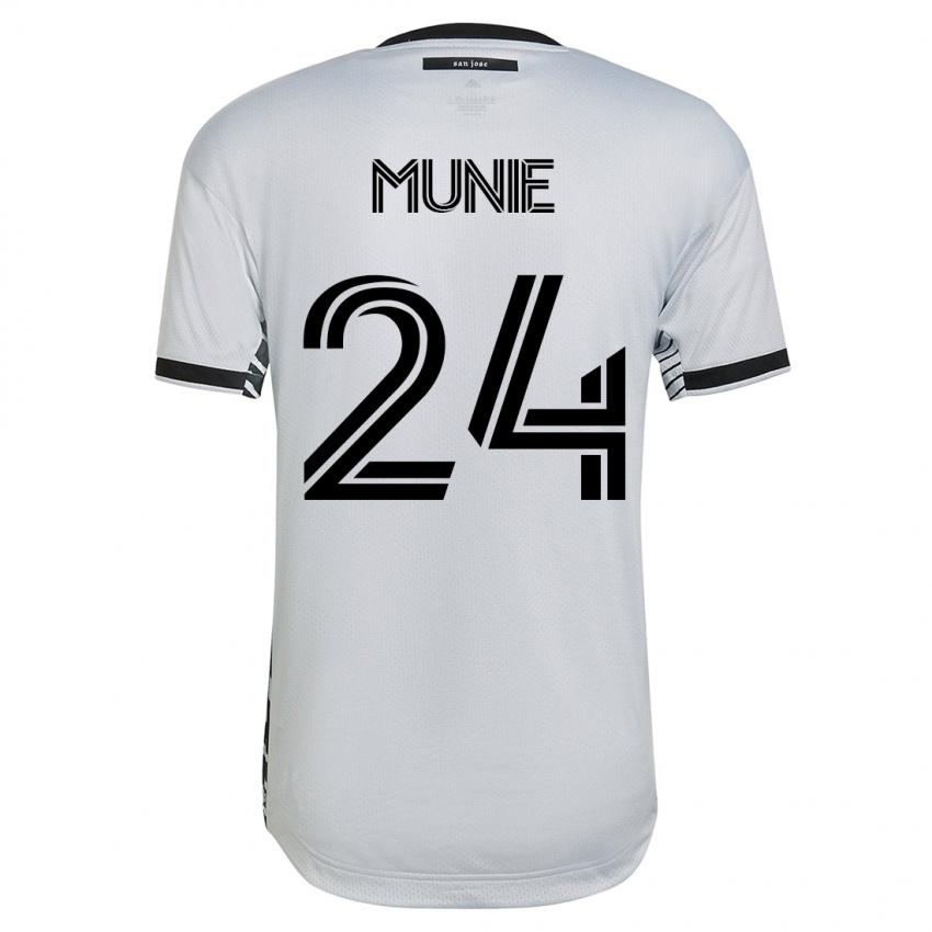 Hombre Camiseta Daniel Munie #24 Blanco 2ª Equipación 2023/24 La Camisa Perú