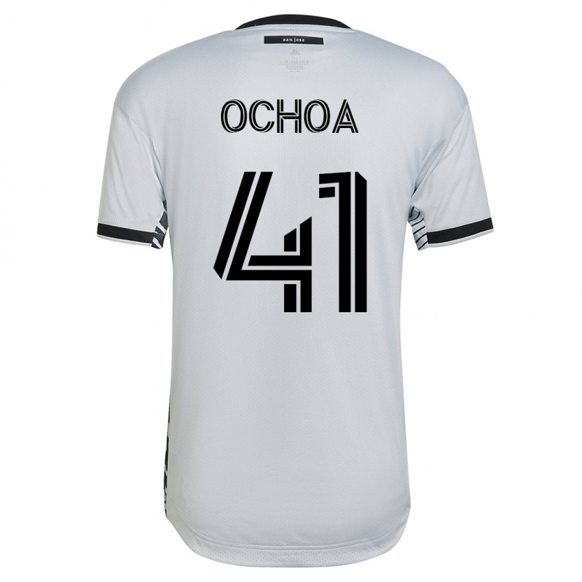 Hombre Camiseta Emmanuel Ochoa #41 Blanco 2ª Equipación 2023/24 La Camisa Perú
