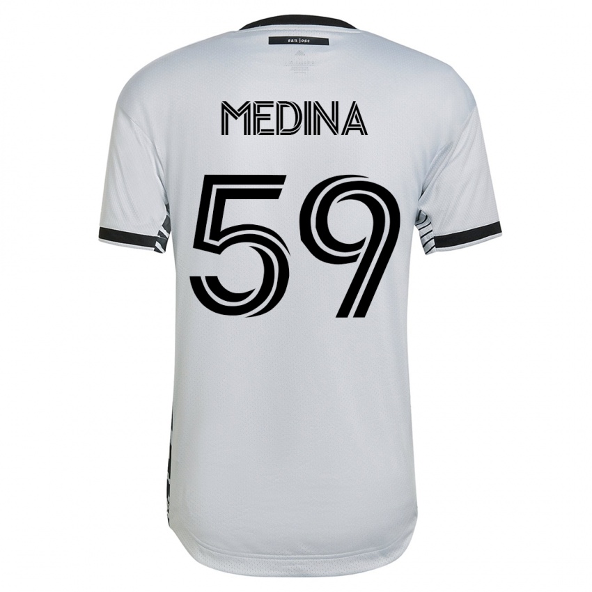 Hombre Camiseta Cruz Medina #59 Blanco 2ª Equipación 2023/24 La Camisa Perú