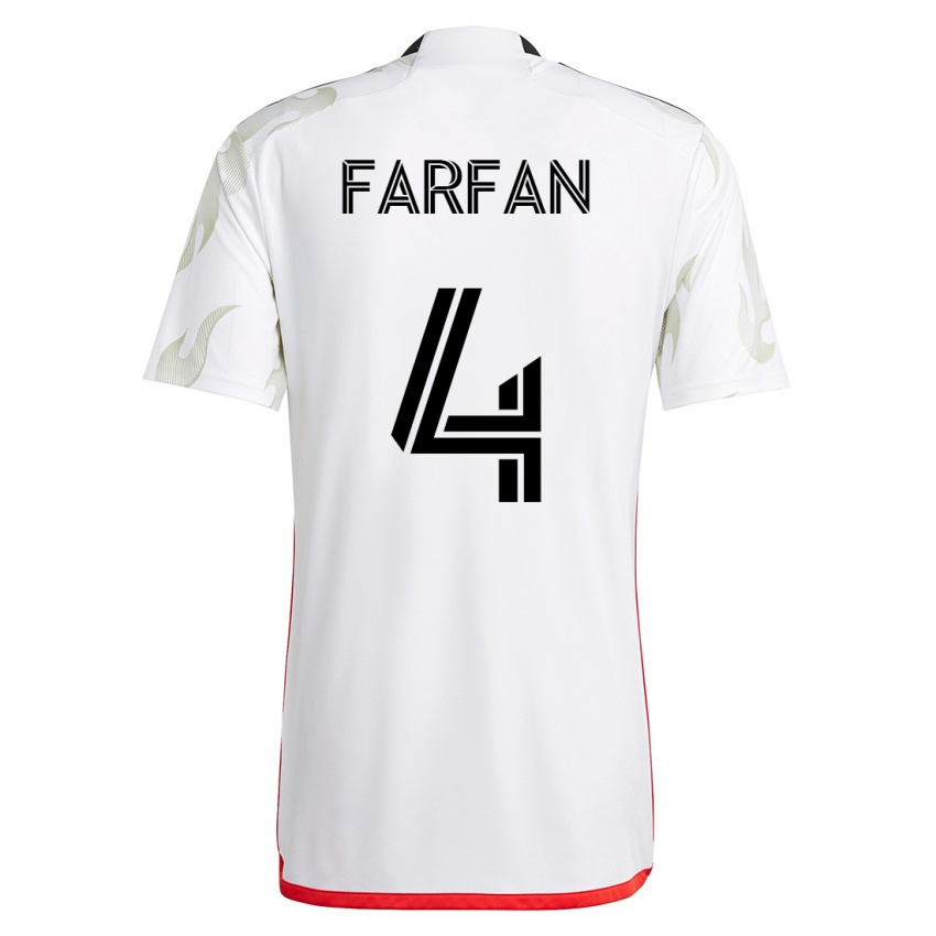 Hombre Camiseta Marco Farfán #4 Blanco 2ª Equipación 2023/24 La Camisa Perú