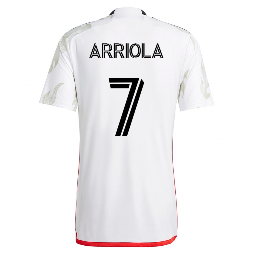 Hombre Camiseta Paul Arriola #7 Blanco 2ª Equipación 2023/24 La Camisa Perú