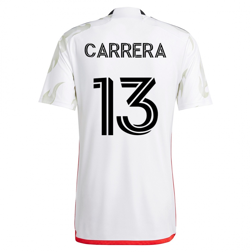 Hombre Camiseta Antonio Carrera #13 Blanco 2ª Equipación 2023/24 La Camisa Perú
