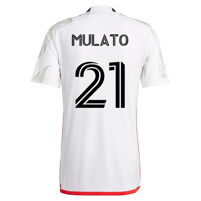 Hombre Camiseta José Mulato #21 Blanco 2ª Equipación 2023/24 La Camisa Perú