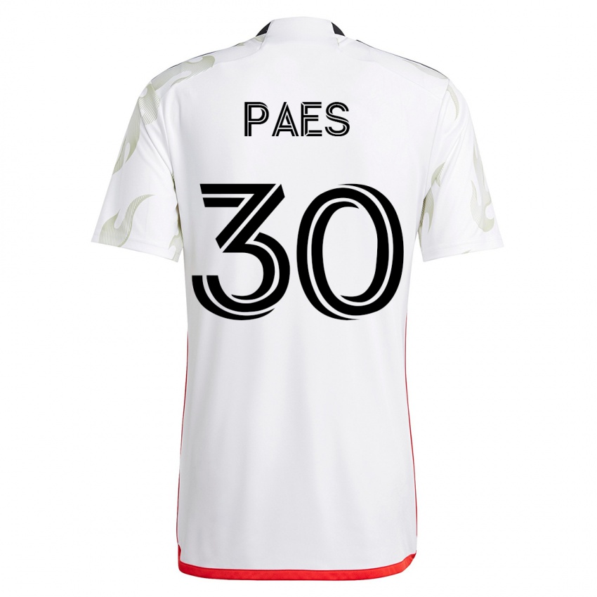 Hombre Camiseta Maarten Paes #30 Blanco 2ª Equipación 2023/24 La Camisa Perú
