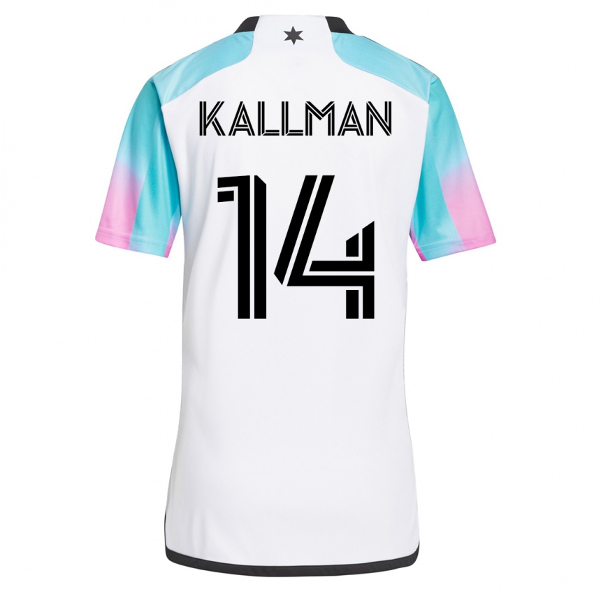 Hombre Camiseta Brent Kallman #14 Blanco 2ª Equipación 2023/24 La Camisa Perú