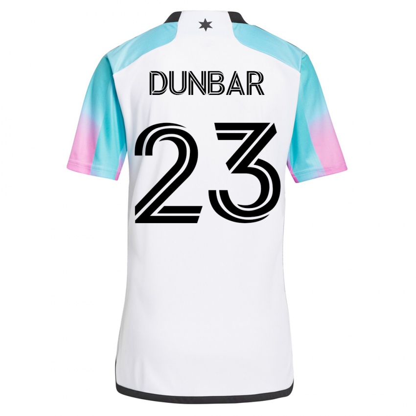 Hombre Camiseta Cameron Dunbar #23 Blanco 2ª Equipación 2023/24 La Camisa Perú