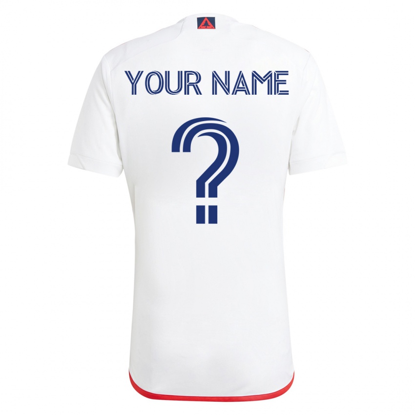Hombre Camiseta Su Nombre #0 Blanco Rojo 2ª Equipación 2023/24 La Camisa Perú
