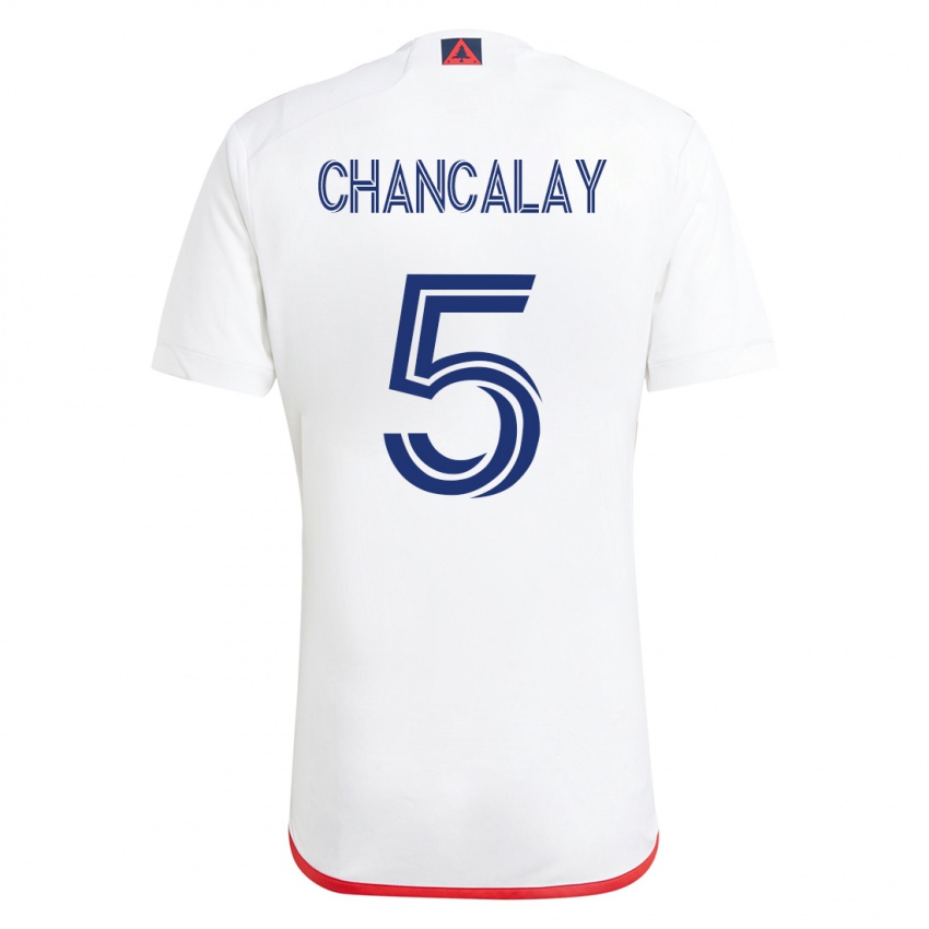 Hombre Camiseta Tomas Chancalay #5 Blanco Rojo 2ª Equipación 2023/24 La Camisa Perú
