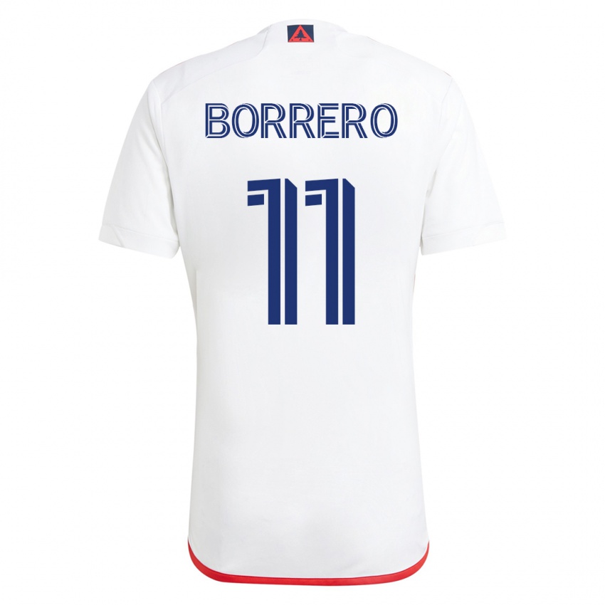 Hombre Camiseta Dylan Borrero #11 Blanco Rojo 2ª Equipación 2023/24 La Camisa Perú