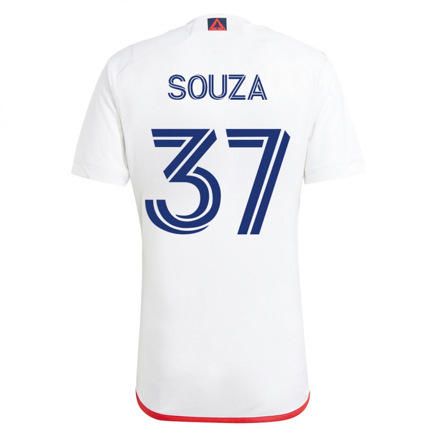 Hombre Camiseta Victor Souza #37 Blanco Rojo 2ª Equipación 2023/24 La Camisa Perú