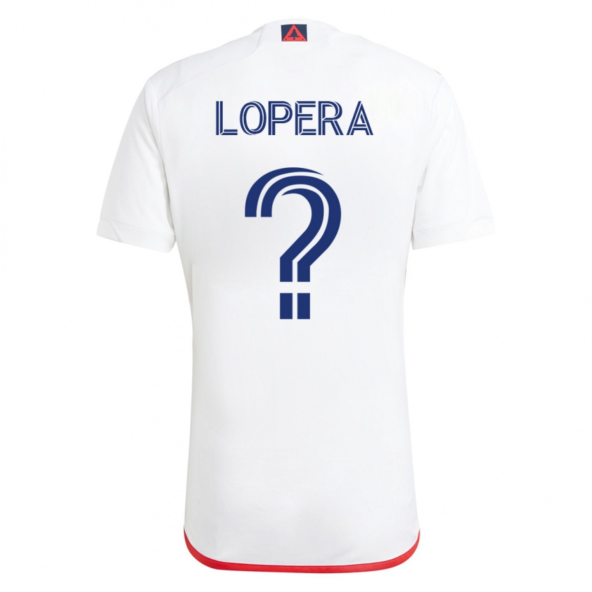 Hombre Camiseta Steban Lopera #0 Blanco Rojo 2ª Equipación 2023/24 La Camisa Perú