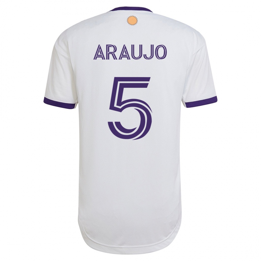 Hombre Camiseta César Araújo #5 Blanco 2ª Equipación 2023/24 La Camisa Perú