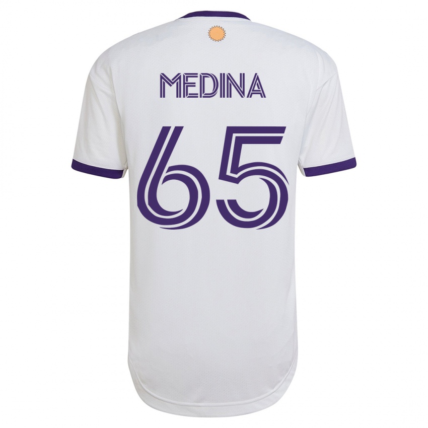 Hombre Camiseta Cristian Medina #65 Blanco 2ª Equipación 2023/24 La Camisa Perú