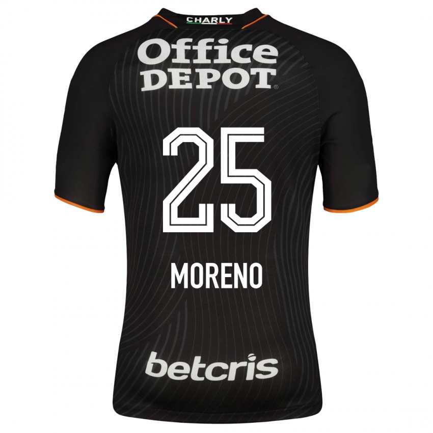 Hombre Camiseta Carlos Moreno #25 Negro 2ª Equipación 2023/24 La Camisa Perú
