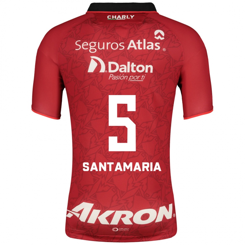 Hombre Camiseta Anderson Santamaría #5 Rojo 2ª Equipación 2023/24 La Camisa Perú