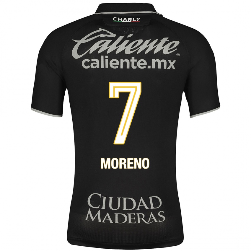 Hombre Camiseta Iván Moreno #7 Negro 2ª Equipación 2023/24 La Camisa Perú