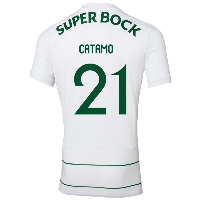 Hombre Camiseta Geny Catamo #21 Blanco 2ª Equipación 2023/24 La Camisa Perú