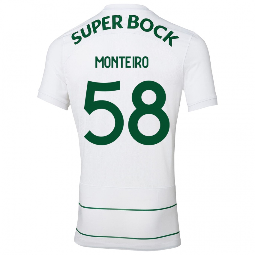 Hombre Camiseta David Monteiro #58 Blanco 2ª Equipación 2023/24 La Camisa Perú