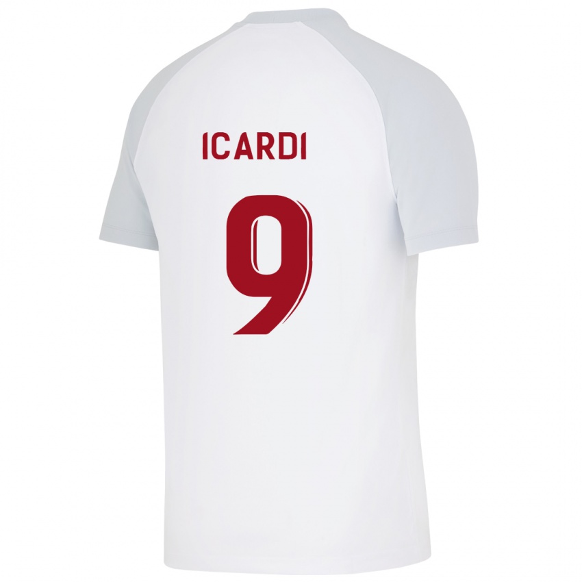 Hombre Camiseta Mauro Icardi #9 Blanco 2ª Equipación 2023/24 La Camisa Perú