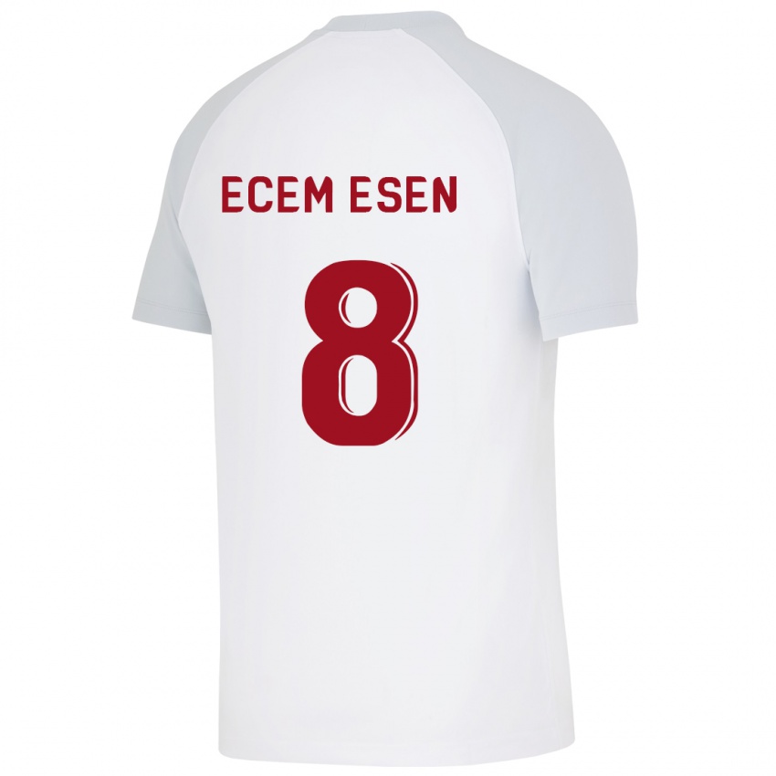 Hombre Camiseta Emine Ecem Esen #8 Blanco 2ª Equipación 2023/24 La Camisa Perú