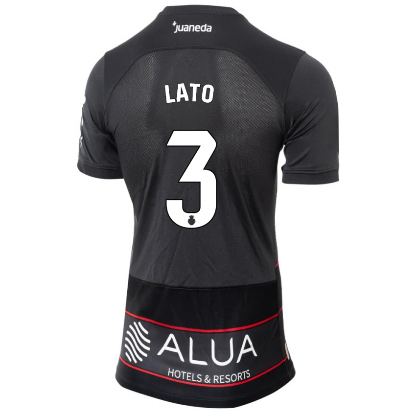 Hombre Camiseta Toni Lato #3 Negro 2ª Equipación 2023/24 La Camisa Perú