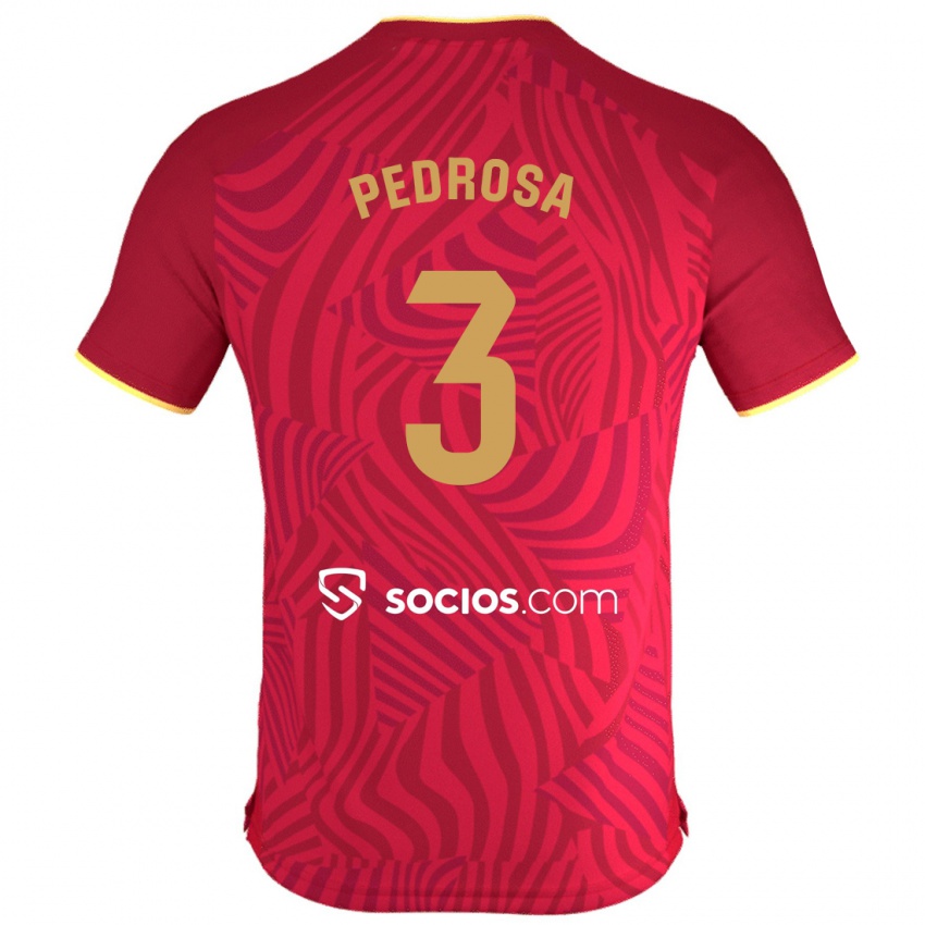 Hombre Camiseta Adrià Pedrosa #3 Rojo 2ª Equipación 2023/24 La Camisa Perú