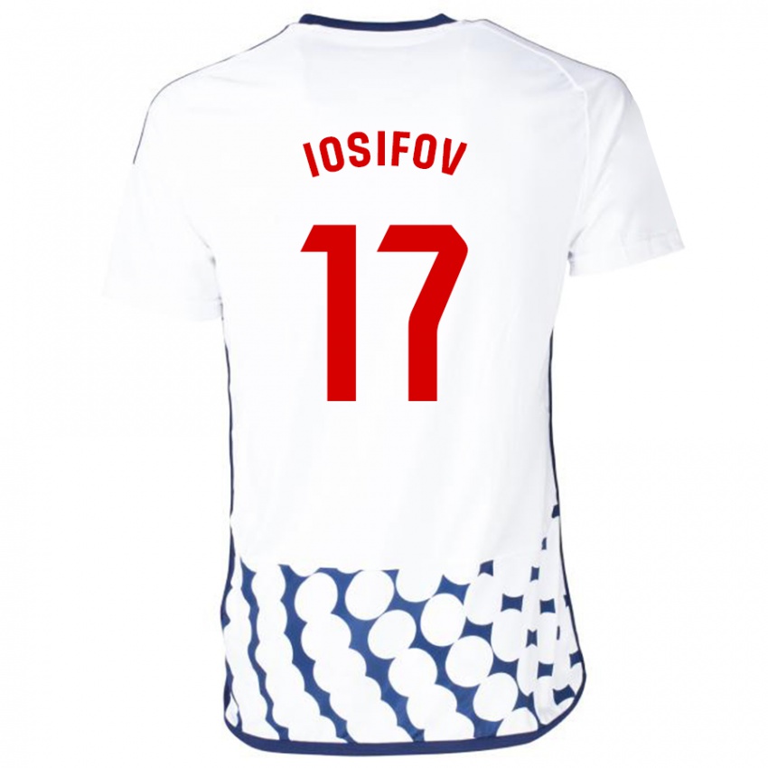 Hombre Camiseta Nikita Iosifov #17 Blanco 2ª Equipación 2023/24 La Camisa Perú