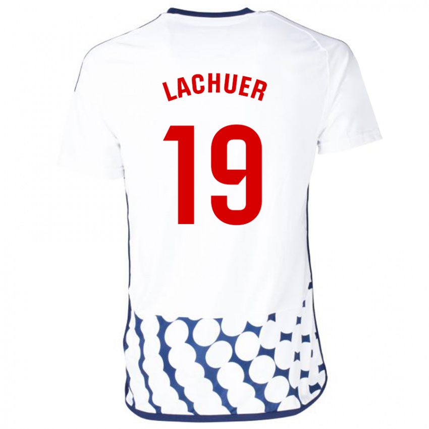 Hombre Camiseta Mathis Lachuer #19 Blanco 2ª Equipación 2023/24 La Camisa Perú