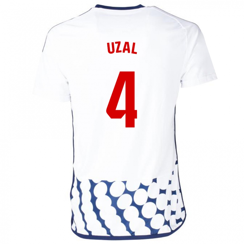 Hombre Camiseta Yeray Uzal #4 Blanco 2ª Equipación 2023/24 La Camisa Perú