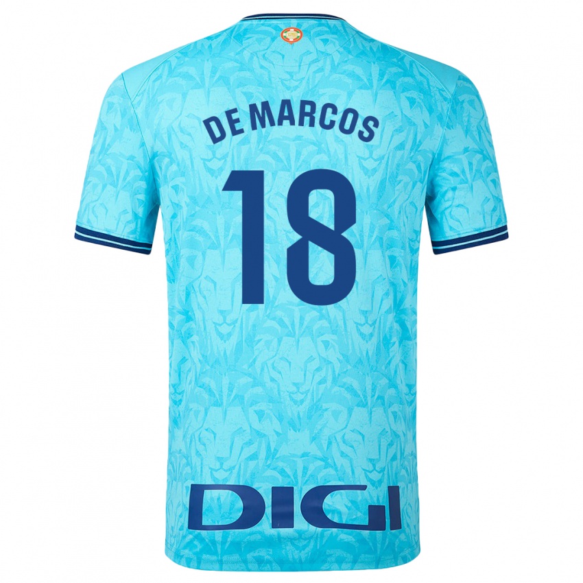 Hombre Camiseta Oscar De Marcos #18 Cielo Azul 2ª Equipación 2023/24 La Camisa Perú