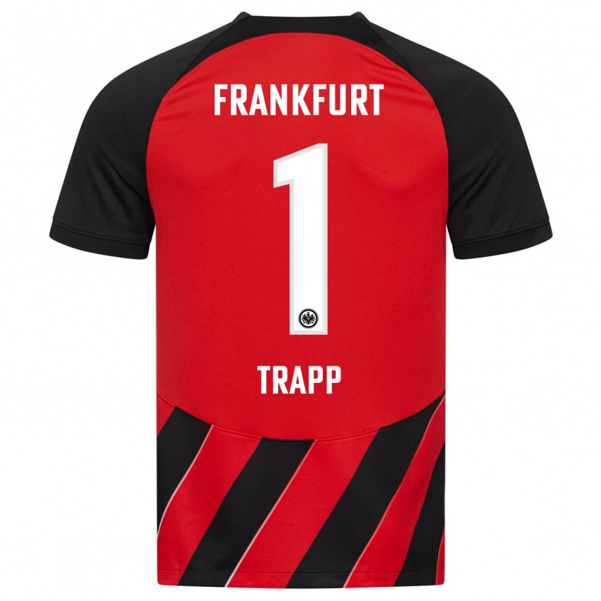 Mujer Camiseta Kevin Trapp #1 Negro Rojo 1ª Equipación 2023/24 La Camisa Perú