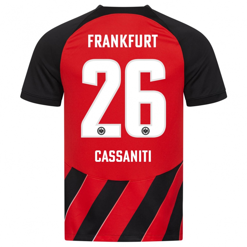 Mujer Camiseta Nino Cassaniti #26 Negro Rojo 1ª Equipación 2023/24 La Camisa Perú