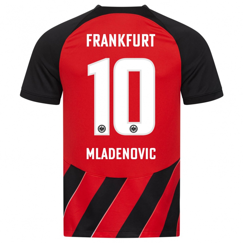 Mujer Camiseta Marko Mladenovic #10 Negro Rojo 1ª Equipación 2023/24 La Camisa Perú