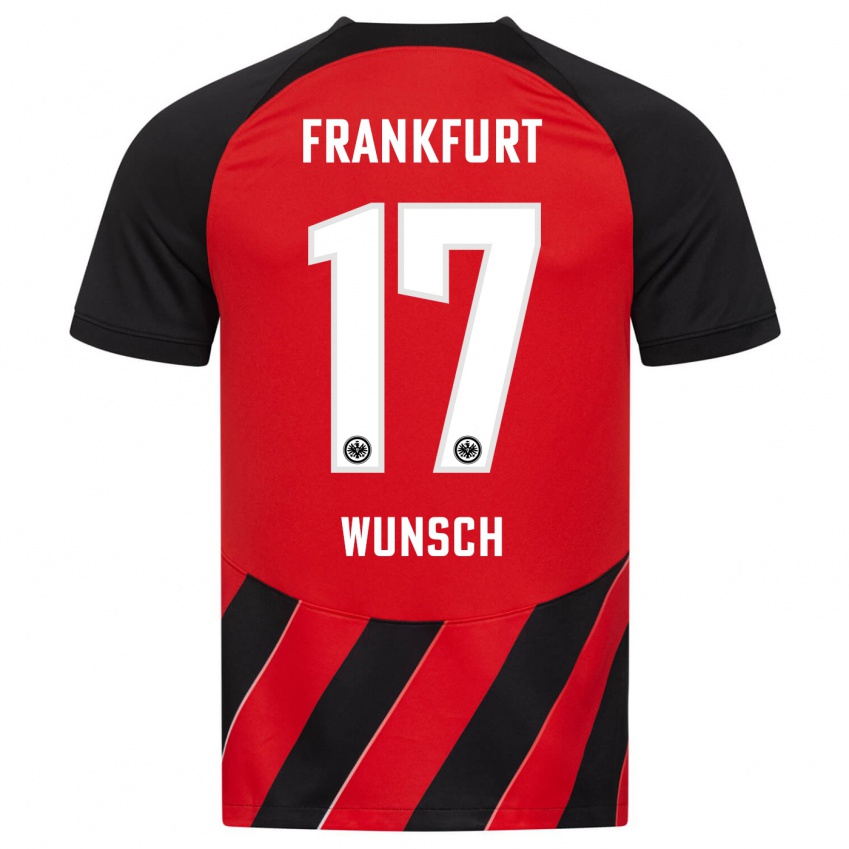 Mujer Camiseta Paul Wünsch #17 Negro Rojo 1ª Equipación 2023/24 La Camisa Perú