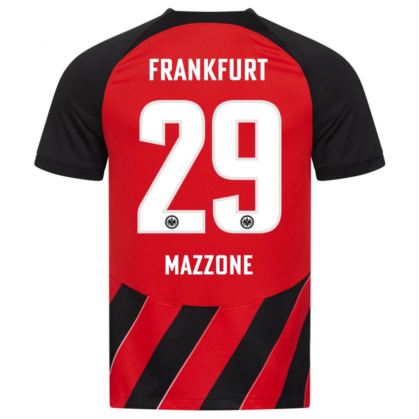 Mujer Camiseta Matteo Mazzone #29 Negro Rojo 1ª Equipación 2023/24 La Camisa Perú