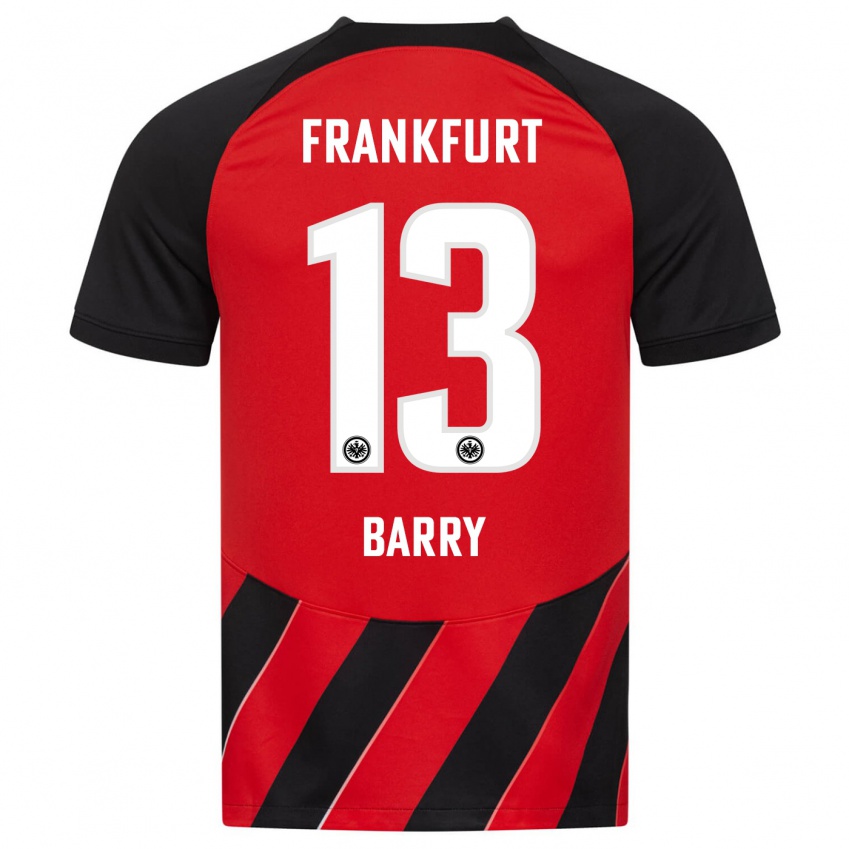 Mujer Camiseta Jasha Barry #13 Negro Rojo 1ª Equipación 2023/24 La Camisa Perú