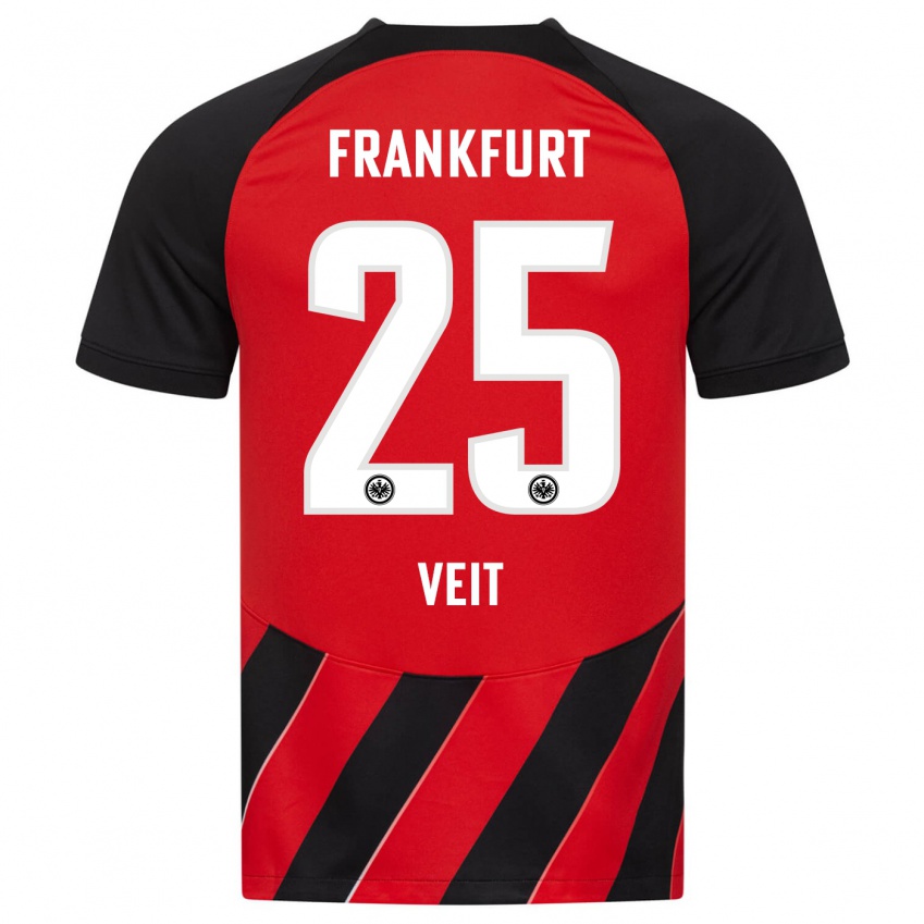 Mujer Camiseta Jella Veit #25 Negro Rojo 1ª Equipación 2023/24 La Camisa Perú