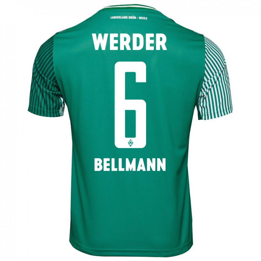 Mujer Camiseta Paul Bellmann #6 Verde 1ª Equipación 2023/24 La Camisa Perú