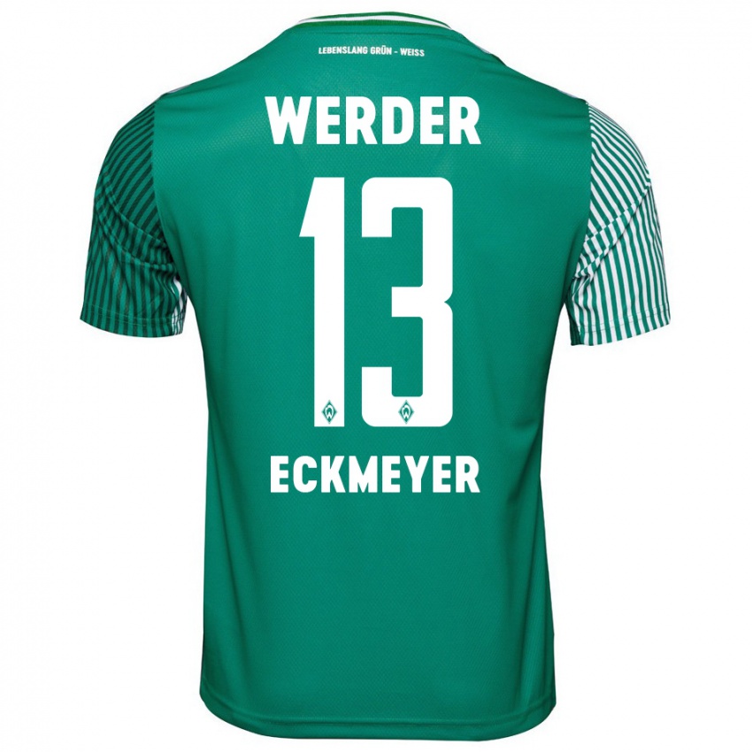 Mujer Camiseta Tjark Eckmeyer #13 Verde 1ª Equipación 2023/24 La Camisa Perú