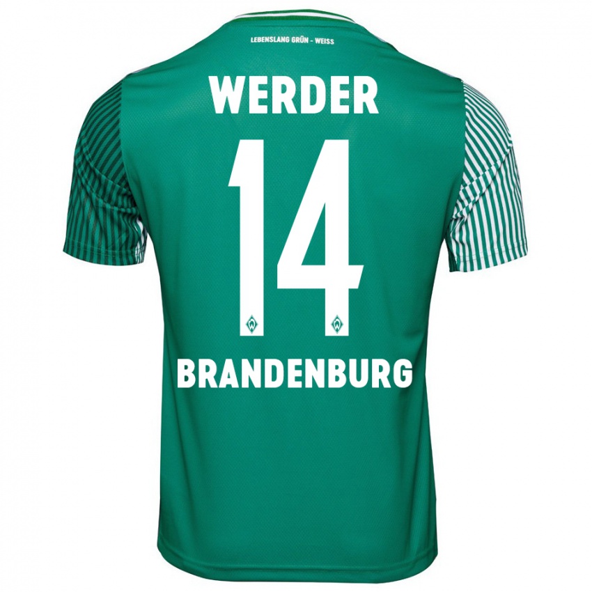 Mujer Camiseta Michaela Brandenburg #14 Verde 1ª Equipación 2023/24 La Camisa Perú