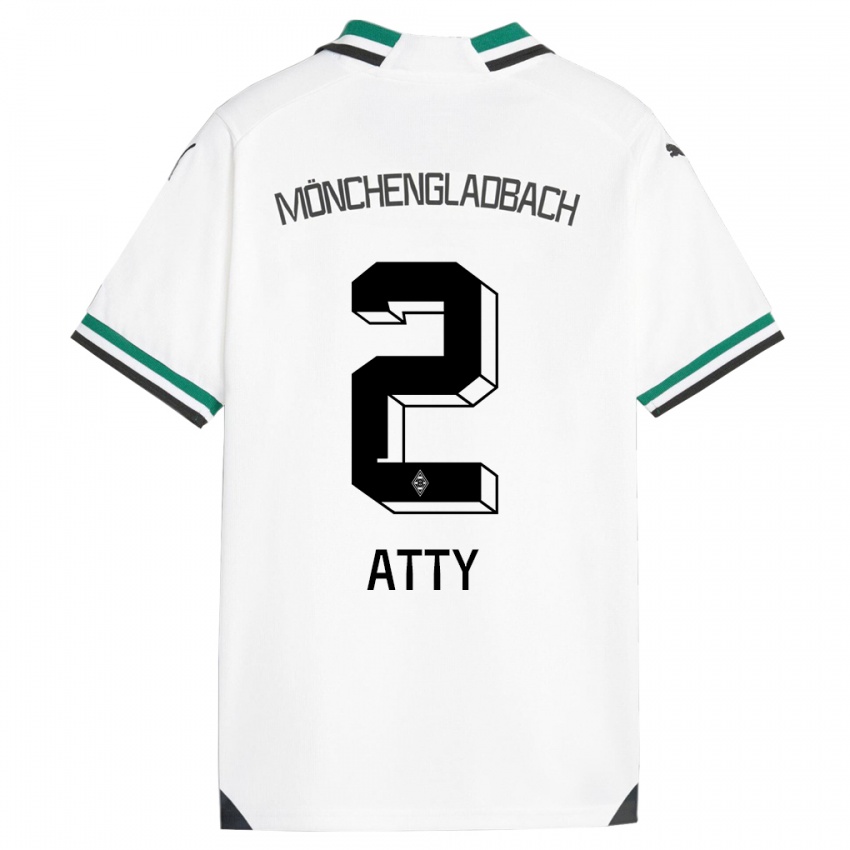 Mujer Camiseta Yassir Atty #2 Blanco Verde 1ª Equipación 2023/24 La Camisa Perú