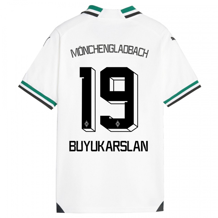 Mujer Camiseta Oguzcan Büyükarslan #19 Blanco Verde 1ª Equipación 2023/24 La Camisa Perú