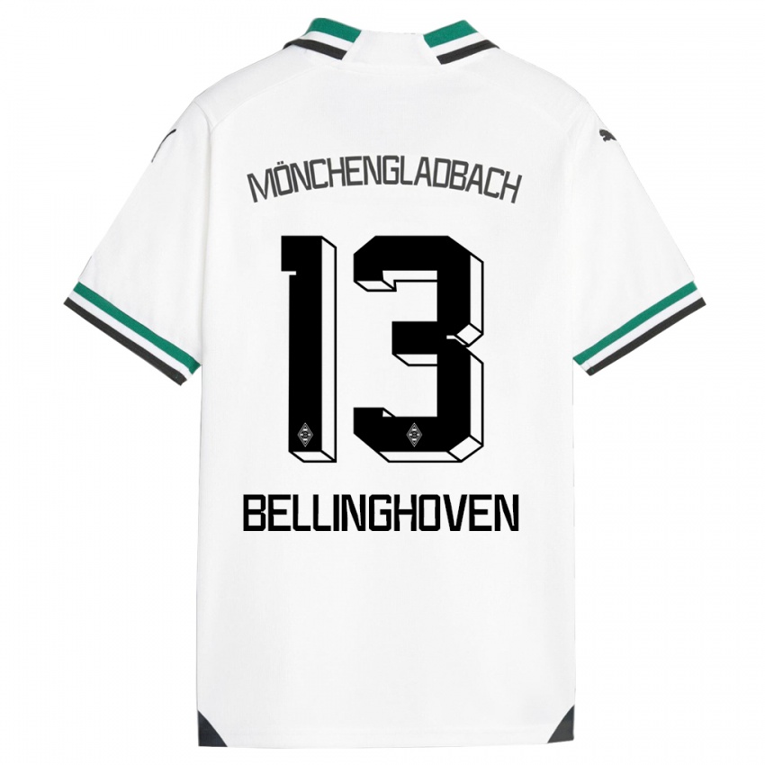 Mujer Camiseta Christina Bellinghoven #13 Blanco Verde 1ª Equipación 2023/24 La Camisa Perú