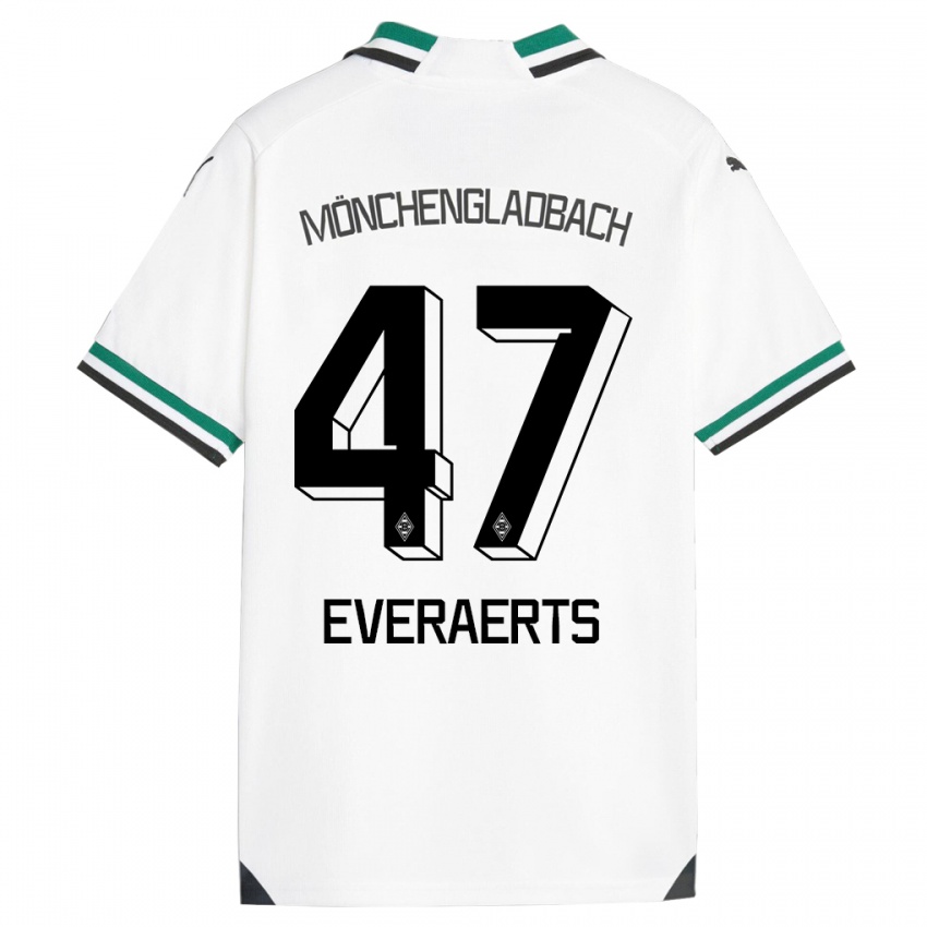 Mujer Camiseta Kim Everaerts #47 Blanco Verde 1ª Equipación 2023/24 La Camisa Perú