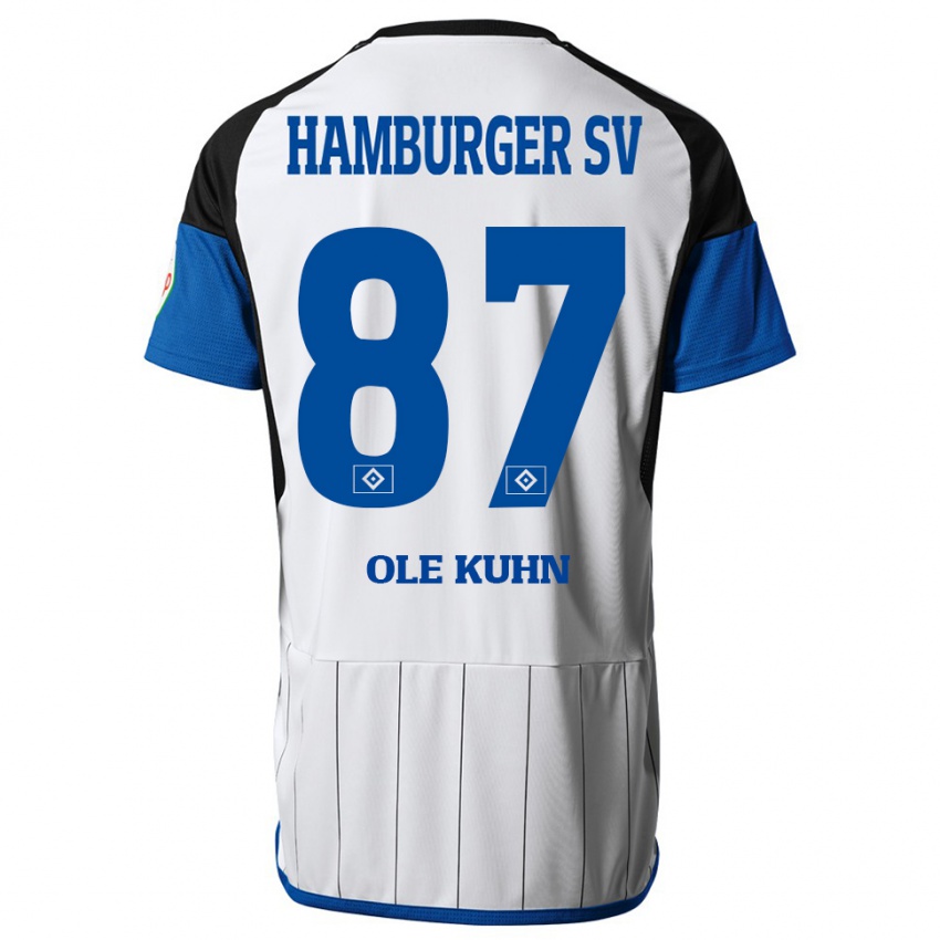 Mujer Camiseta Niklas Ole Kühn #87 Blanco 1ª Equipación 2023/24 La Camisa Perú