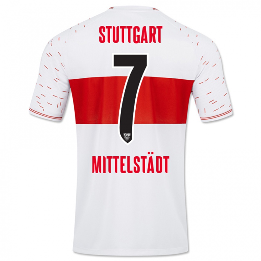 Mujer Camiseta Maximilian Mittelstädt #7 Blanco 1ª Equipación 2023/24 La Camisa Perú